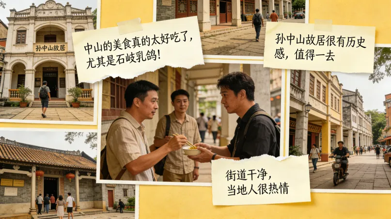 中山旅游真实用户评价(摘录):