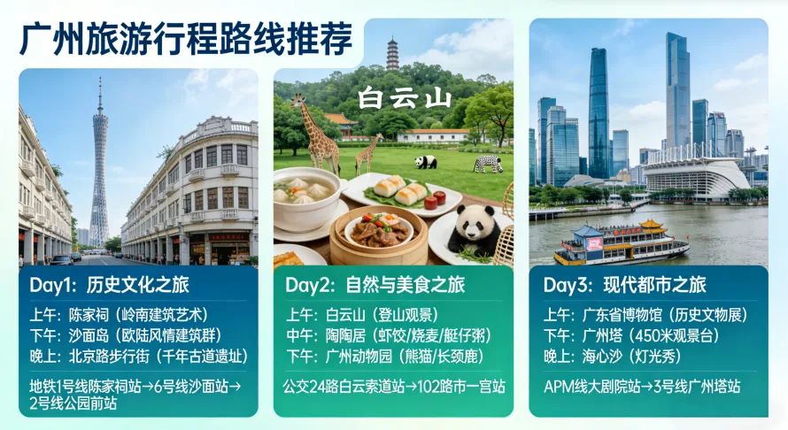 广州旅游行程路线推荐