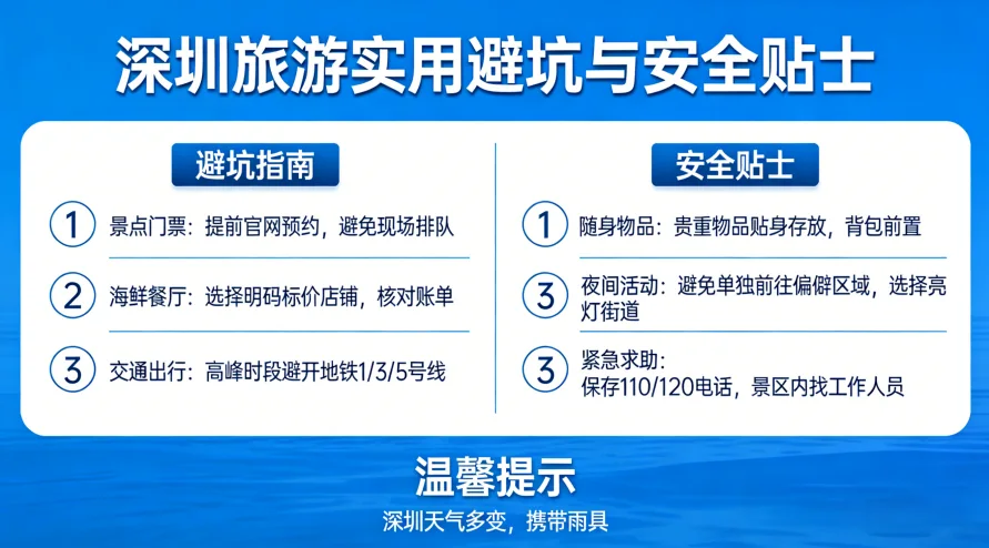 深圳旅游实用避坑与安全贴士