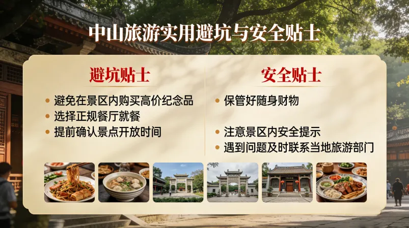 中山旅游实用避坑与安全贴士