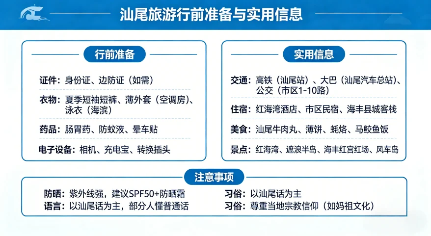 汕尾旅游行前准备与实用信息