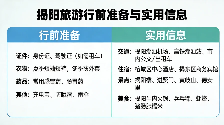 揭阳旅游行前准备与实用信息