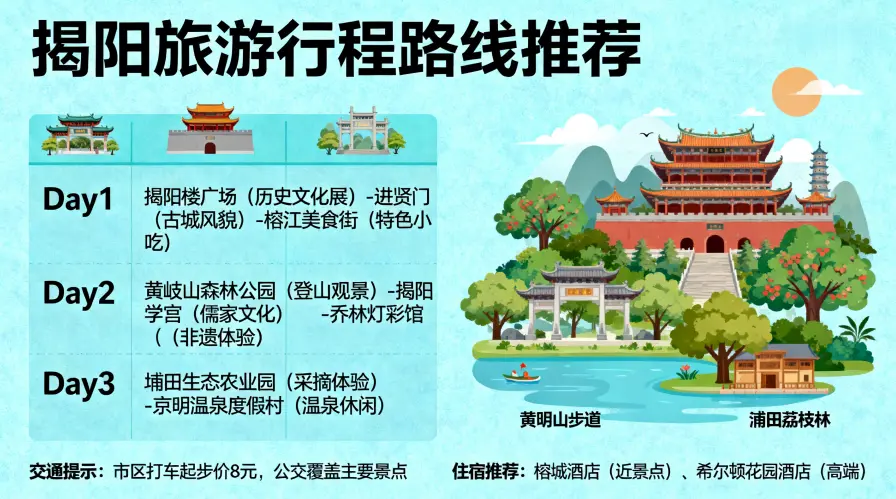 揭阳旅游行程路线推荐