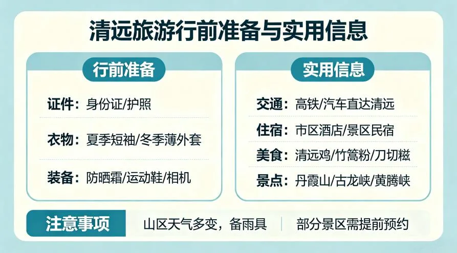 清远旅游行前准备与实用信息