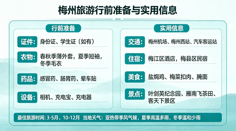 梅州旅游行前准备与实用信息