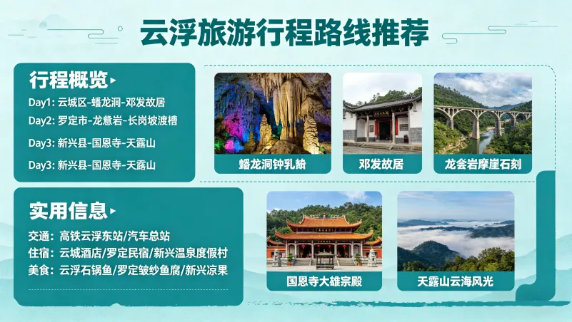 云浮旅游行程路线推荐