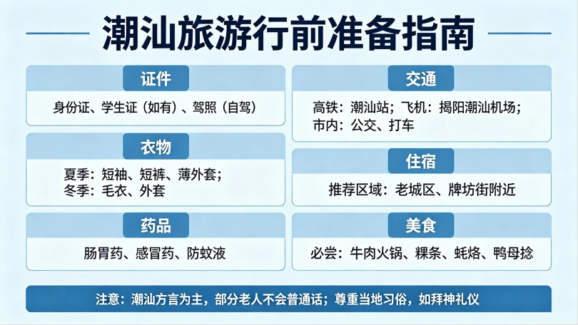 潮汕旅游行前准备与实用信息