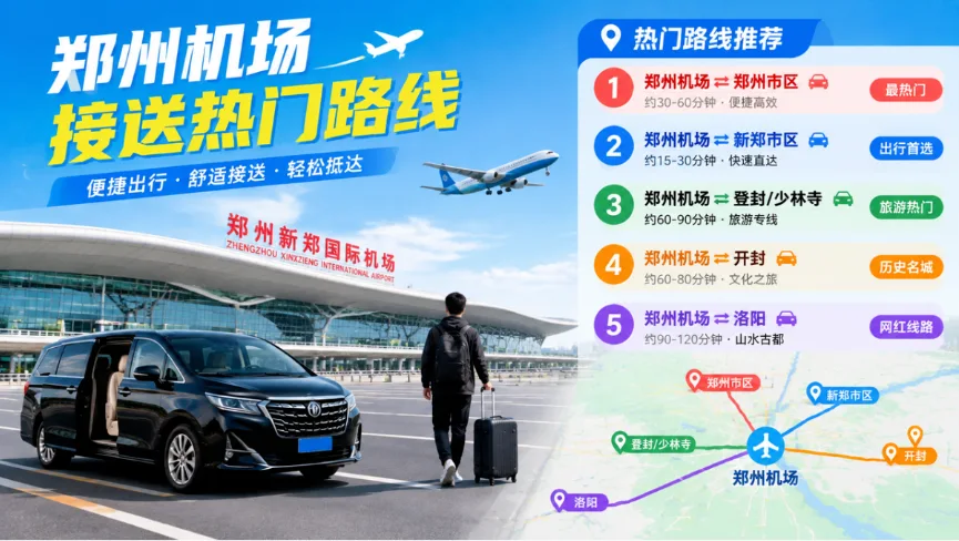 郑州机场接送热门路线与参考价格