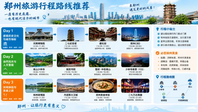 郑州旅游行程路线推荐